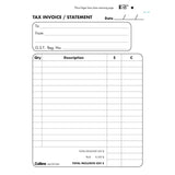 Collins Tax Invoice A6/50DLH Duplicate No Carbon Required - Cafe Supply