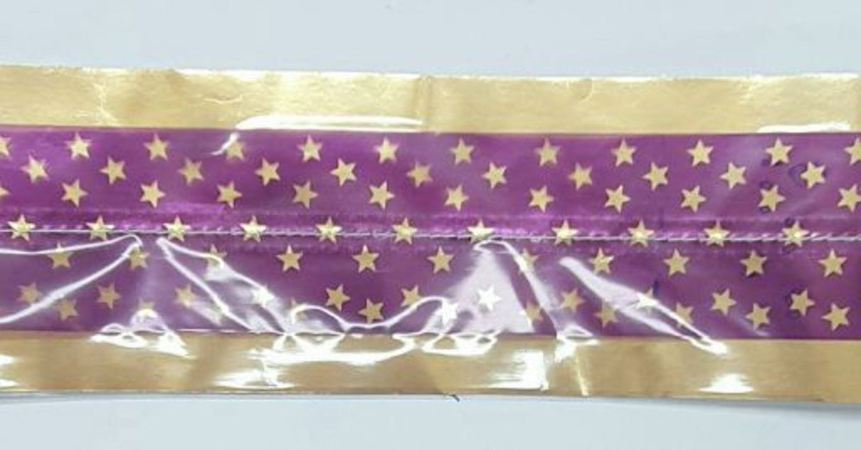 Cake Band Star Purple/Gold 63mm (1m)