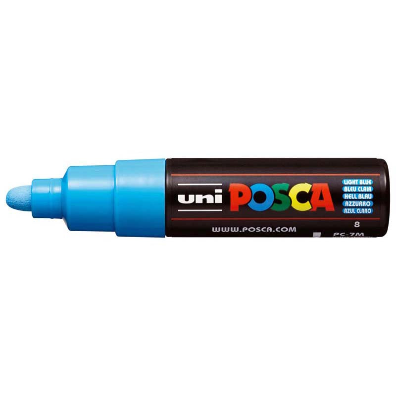 Uni Posca Marker 4.5-5.5mm Bold Bullet Light Blue PC-7M - Cafe Supply