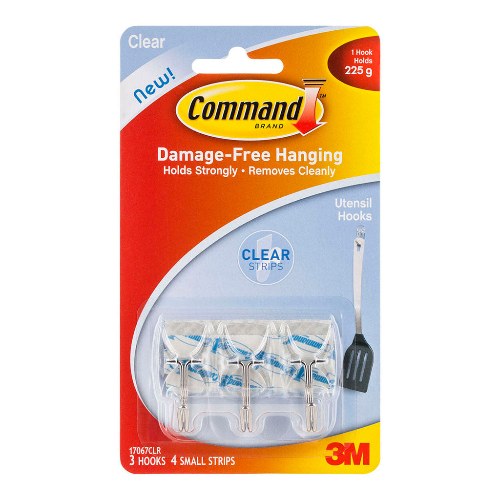 Command Hook 17067CLR Small Clear Wire, Pack of 3