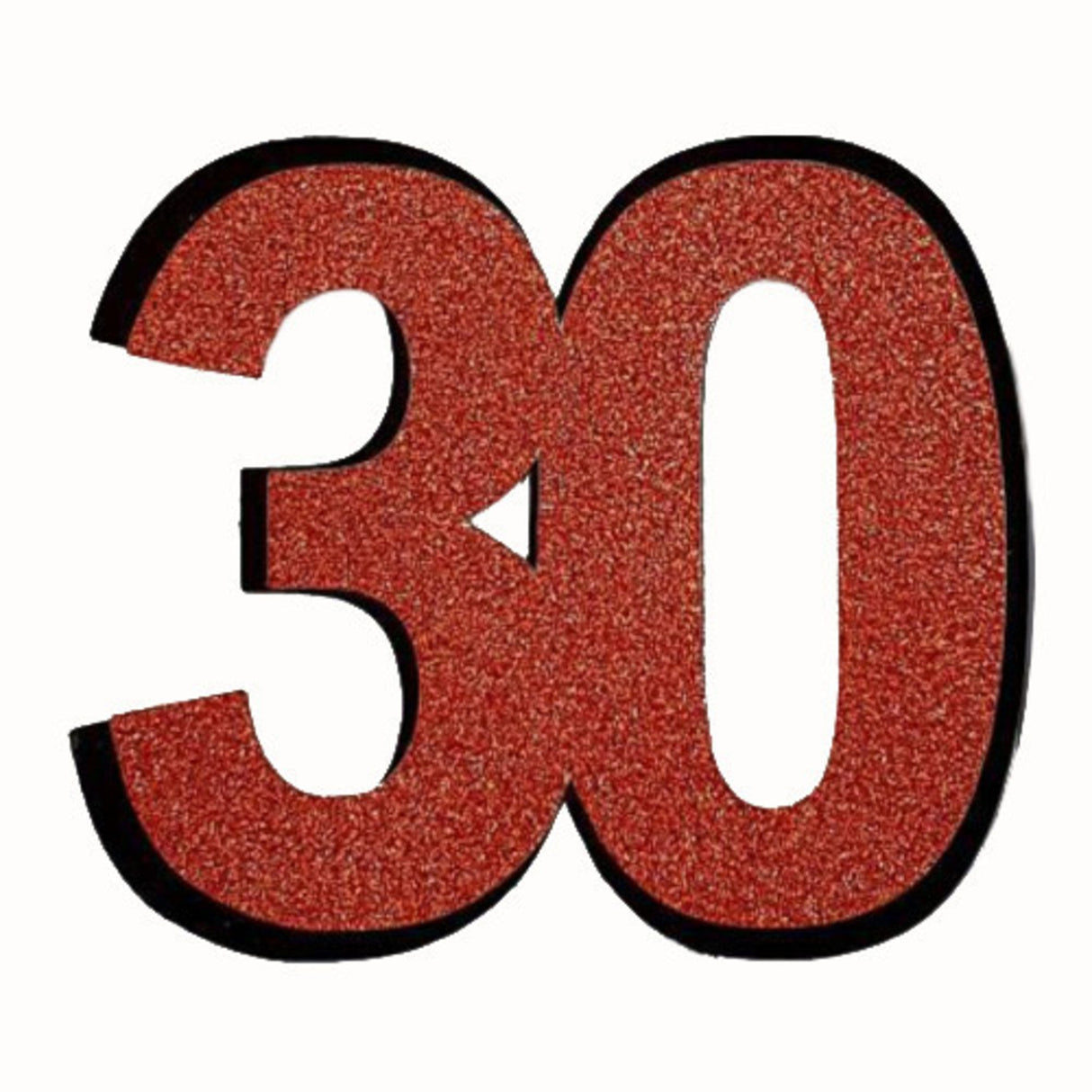 30th Glitter Copper Cake Topper (Card 90x70mm)