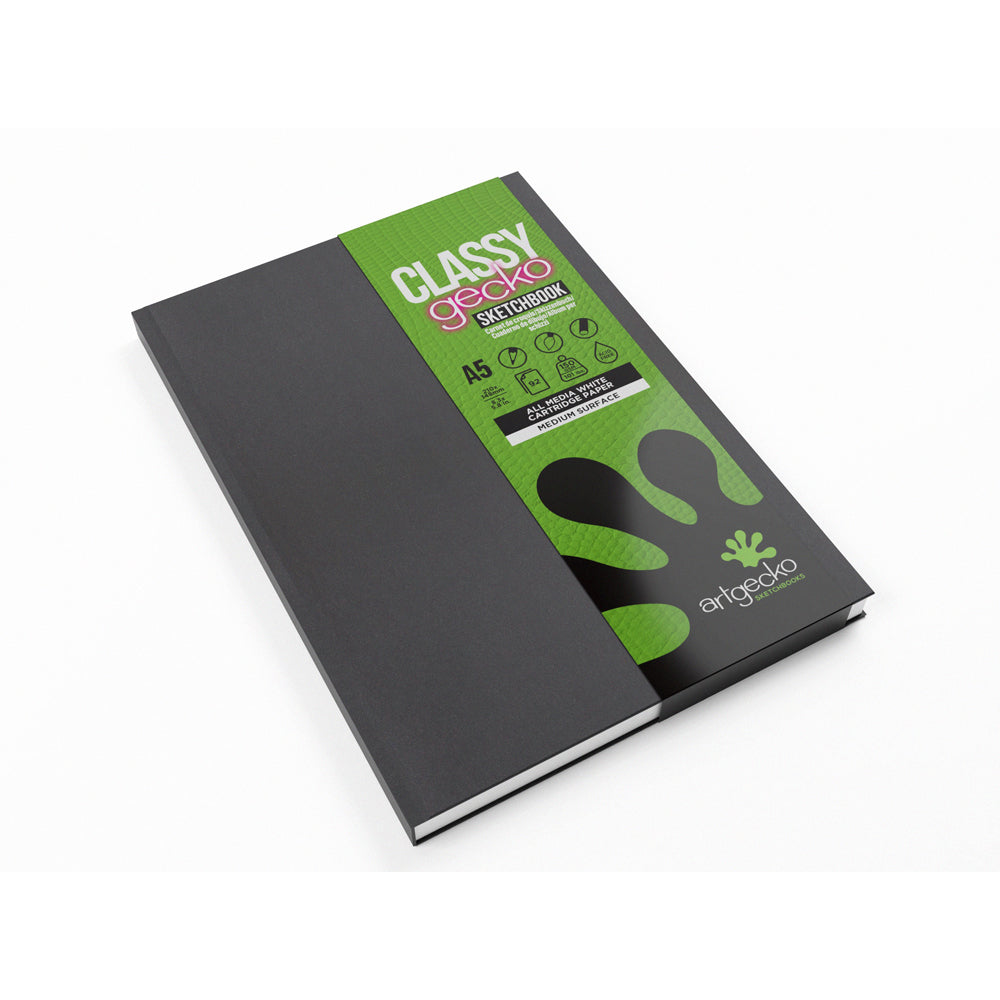 Artgecko Classy Sketchbook Casebound A5 92 Pages 46 Sheets 150gsm White Paper - Cafe Supply