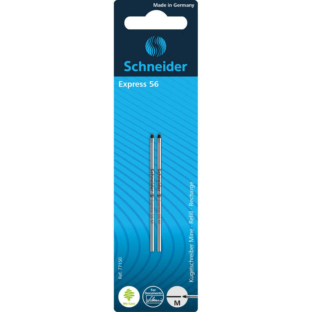 Schneider Pen Refill Ballpoint 56 Medium Black 2 pieces - Cafe Supply