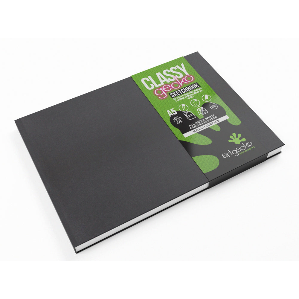 Artgecko Classy Sketchbook Casebound A5 Landscape 92 Pages 46 Sheets 150gsm White Paper - Cafe Supply