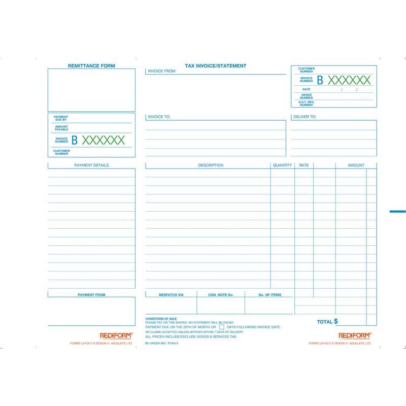 Rediform Book Invoice Statement Triplicate 50 Leaf - Cafe Supply