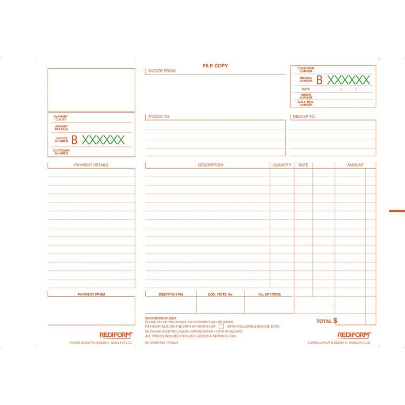 Rediform Book Invoice Statement Triplicate 50 Leaf - Cafe Supply