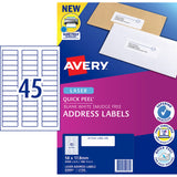 Avery Label L7156-100 58x17.8mm 45up 100 Sheets - Cafe Supply