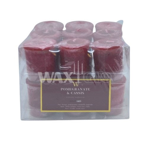 50mm SCENTED VOTIVE CANDLE (18pk) - POMEGRANATE CASSIS