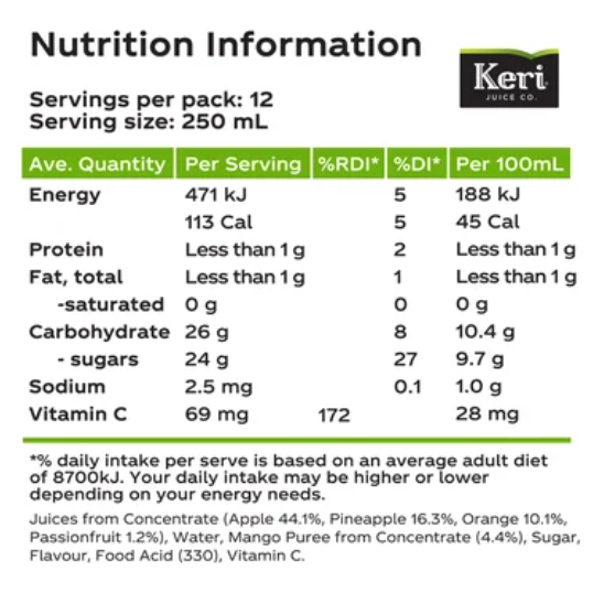 Keri Tropical Fruit Drink 3l