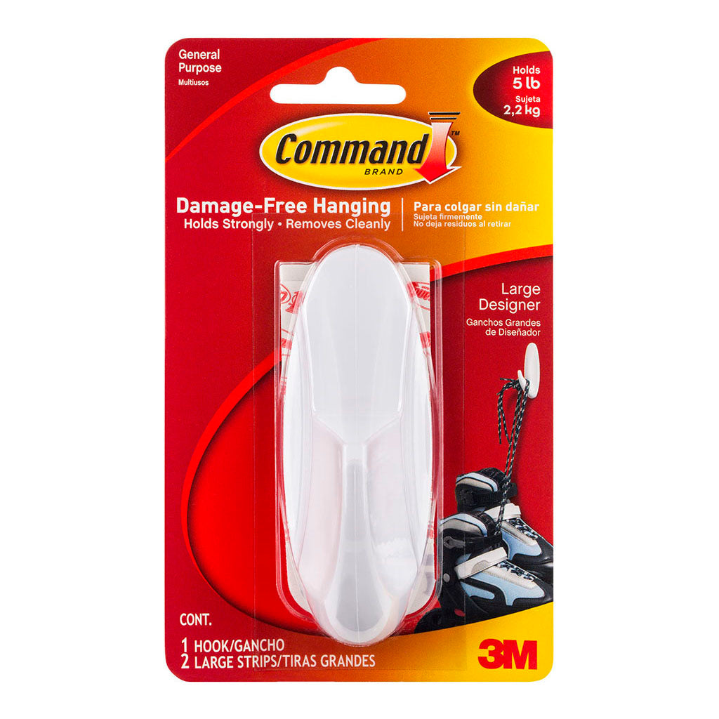 Command Hook 17083 Large White Designer