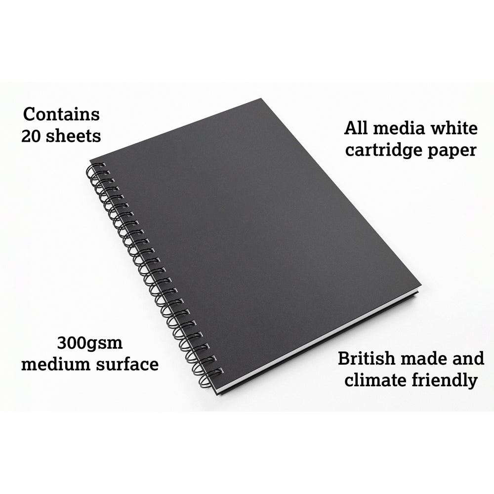 Artgecko Splashy Sketchbook A4 40 Pages 20 Sheets 300gsm White Paper - Cafe Supply