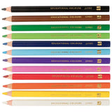 EC Triangular Jumbo Pencils Pack 12 Washable Assorted Colours With Sharpener