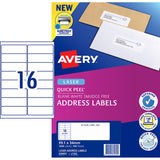 Avery Label L7162-100 Popup Quick Peel 99x34mm 16up 100 Sheets - Cafe Supply