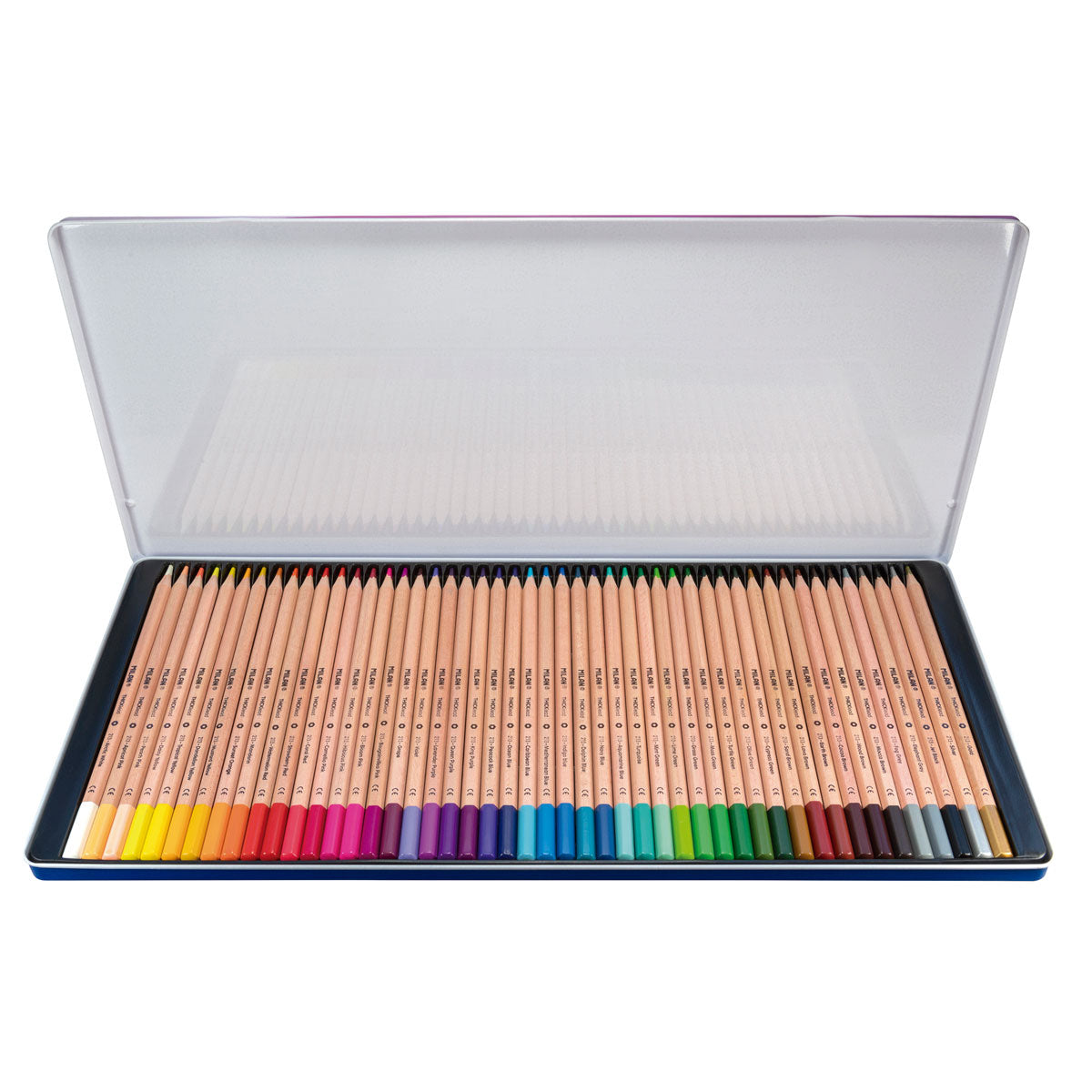 Milan Coloured Pencils Hexagonal Large Lead Pack 48 Metal Box