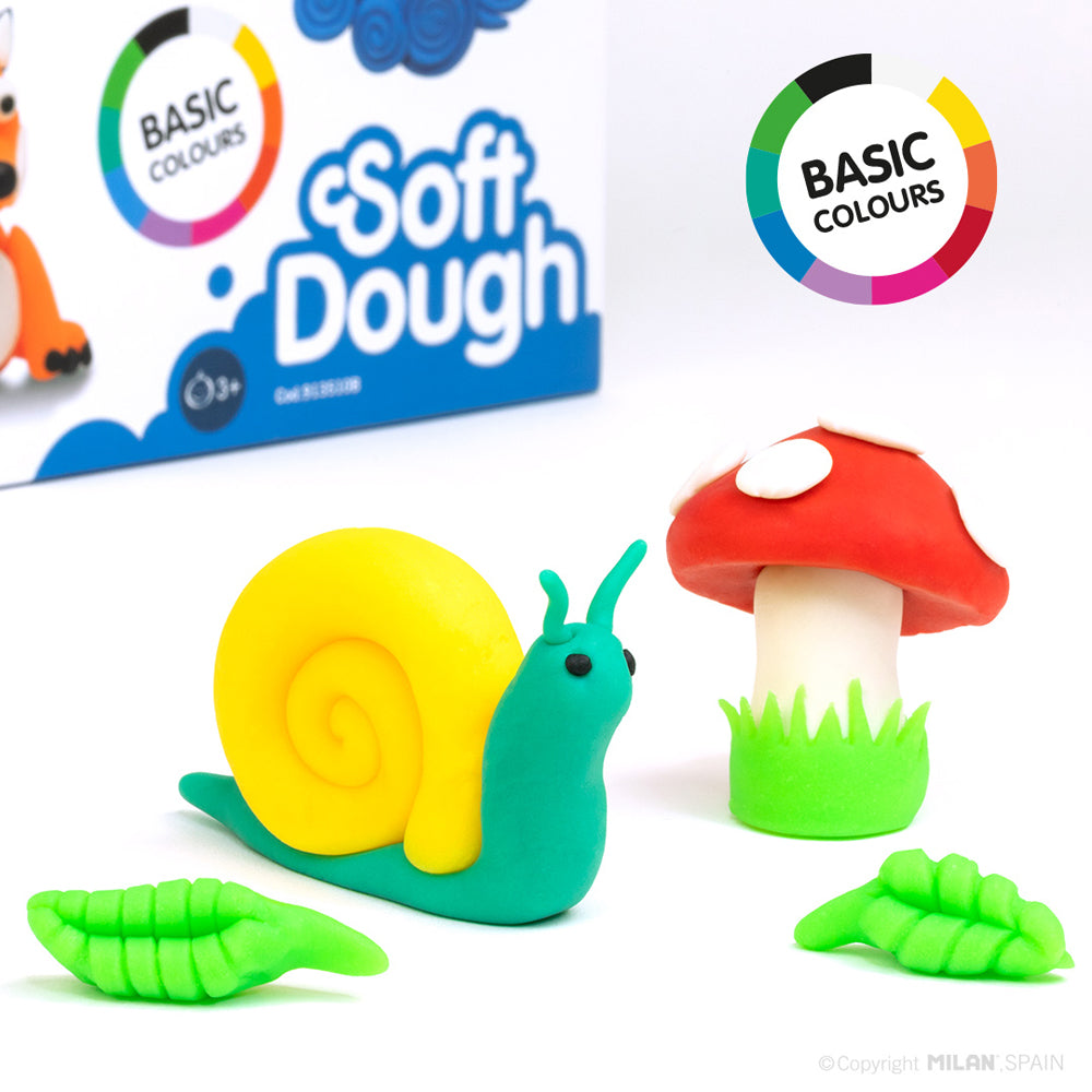 Milan Soft Dough Basic Colours Assorted Pack 10