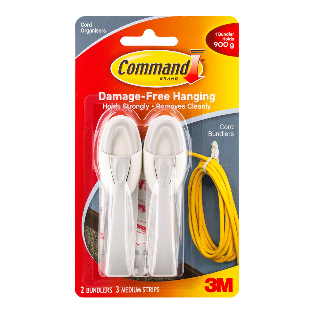 Command Cord Bundler 17304 Medium White, Pack of 2