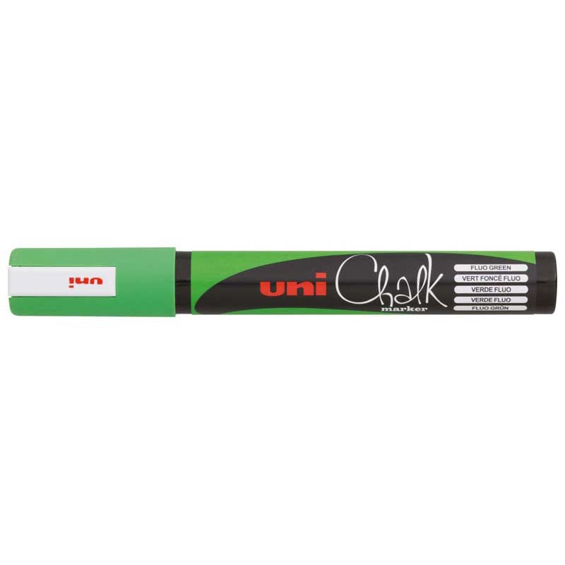 Uni Chalk Marker 1.8-2.5mm Bullet Tip Fluoro Green PWE-5M - Cafe Supply