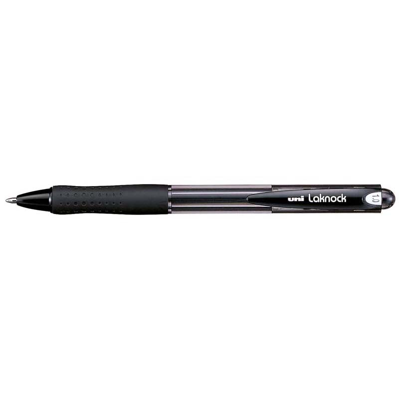 Uni Laknock 1.0mm Retractable Medium Black SN-100 - Cafe Supply