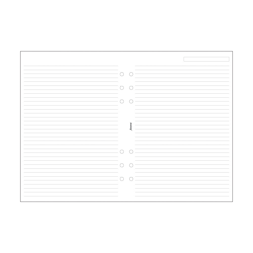 Filofax A5 White Lined Notepaper Refill 25 Sheets - Cafe Supply