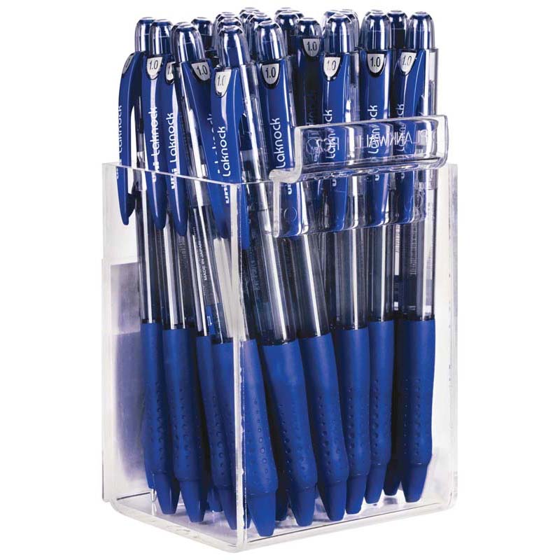 Uni Laknock 1.0mm Retractable Medium Blue SN-100 - Cafe Supply