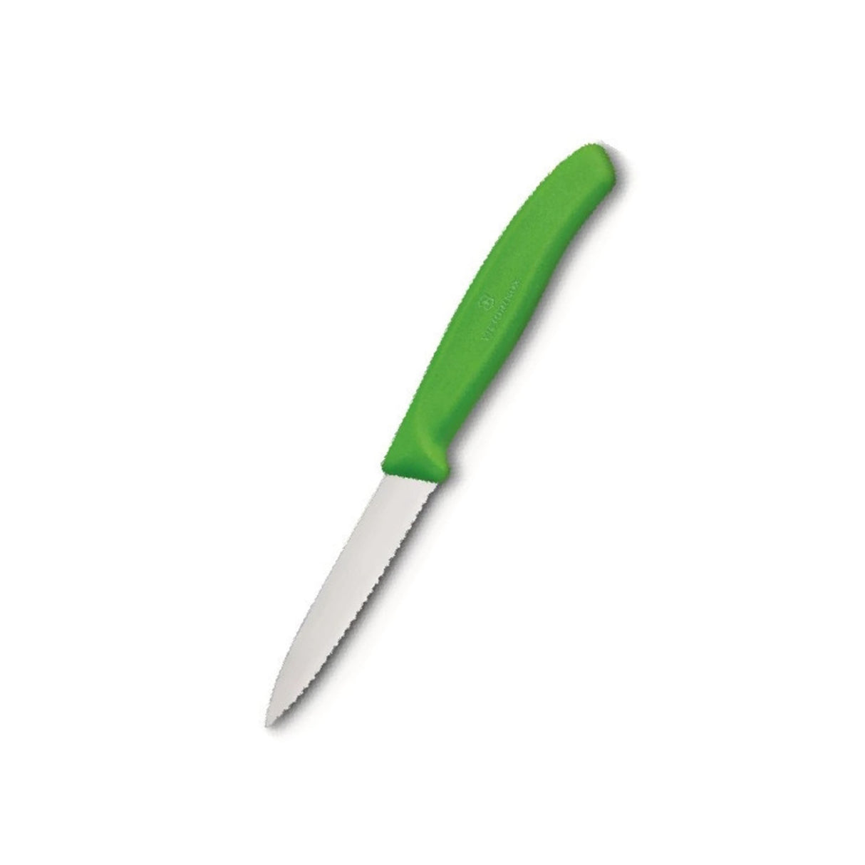 Paring Knife, Green Nylon Handle (8cm Serrated Blade)