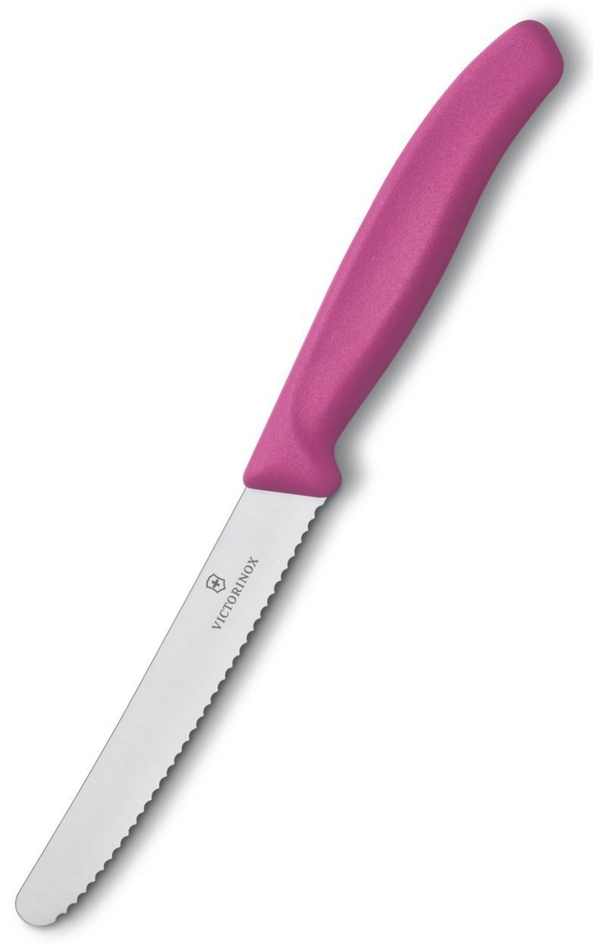 Tomato Knife, Pink Nylon Handle (11cm Serrated Blade)