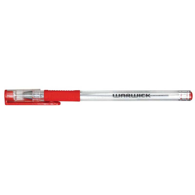 Warwick Pen Ballpoint Red Capped Medium Box 10