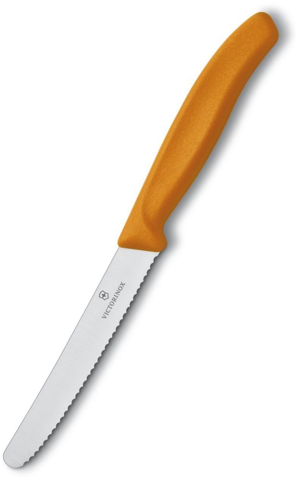 Tomato Knife, Orange Nylon Handle (11cm Serrated Blade)