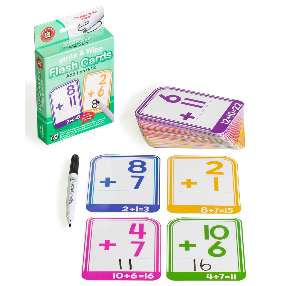 LCBF Write & Wipe Flashcards Addition w/Marker