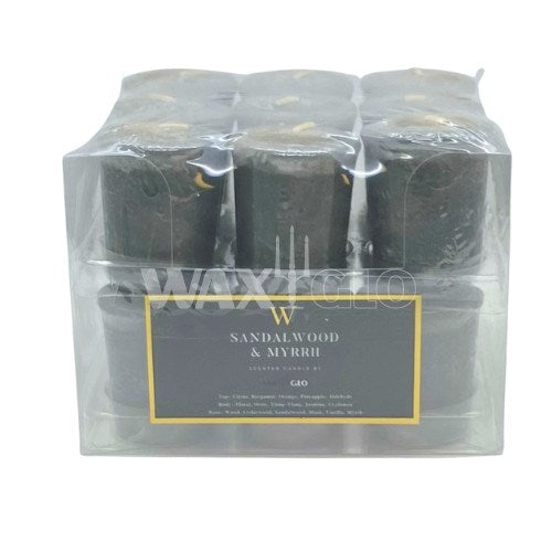 50mm SCENTED VOTIVE CANDLE (18pk) - SANDALWOOD & MYRRH