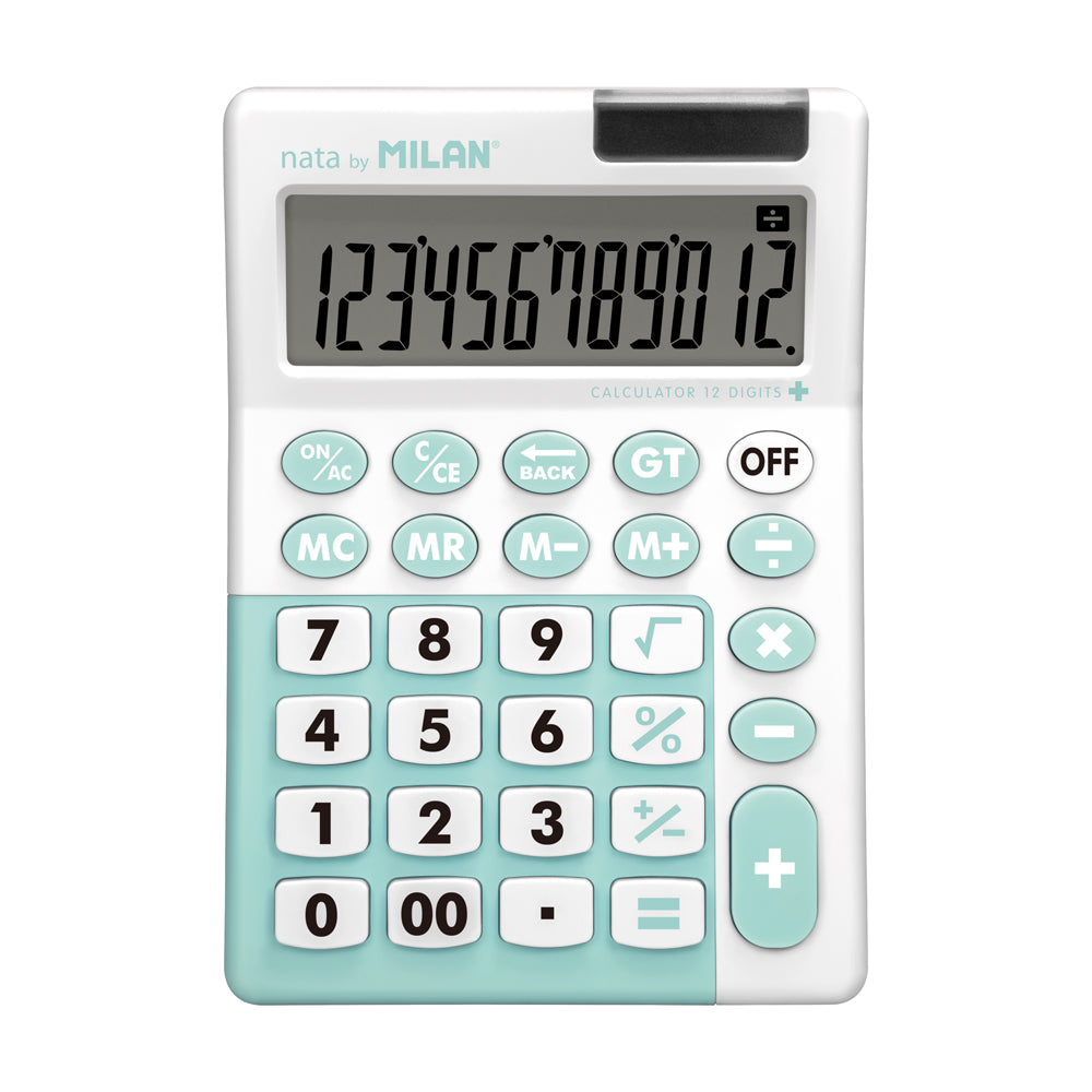 Milan Antibacterial 12 Digit Desk Calculator Hangsell Turquoise