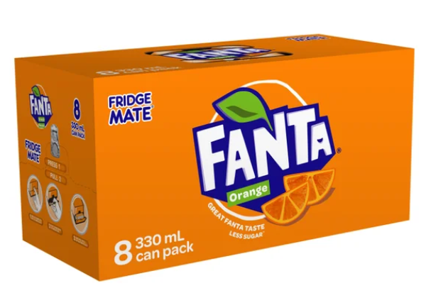 Fanta Orange Soft Drink Cans 8 x 330ml