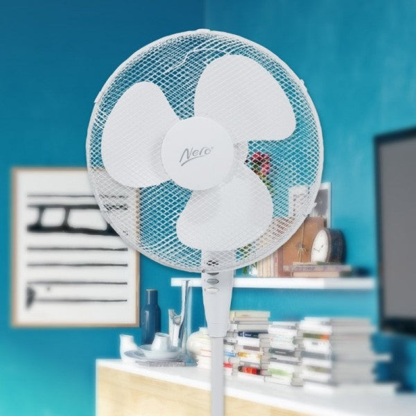 Nero 40cm White Pedestal Fan