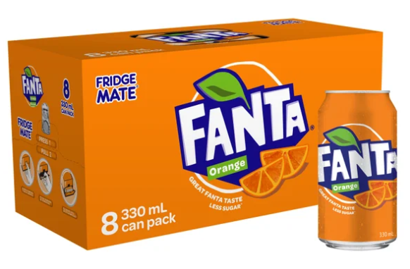 Fanta Orange Soft Drink Cans 8 x 330ml