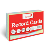 Silvine Record Cards 6x4 Ruled Assorted Colours - Cafe Supply