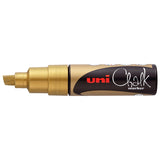 Uni Chalk Marker 8.0mm Chisel Tip Gold PWE-8K - Cafe Supply