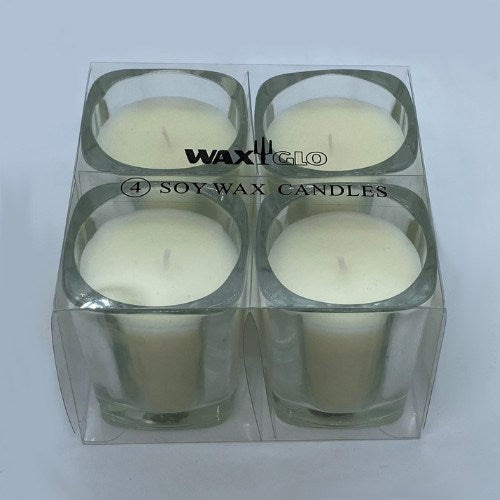 Soy Wax Glass Jar Candle (4 pack) - Cream/Ivory Unscented