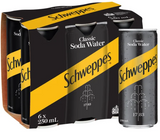 Schweppes Classic Soda Water Cans 6 x 250ml