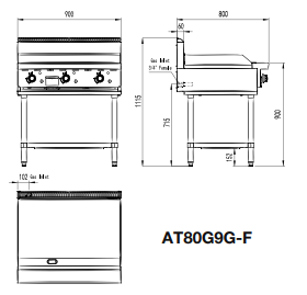 900MM HOTPLATE LPG AT80G9G-F-LPG - Cafe Supply