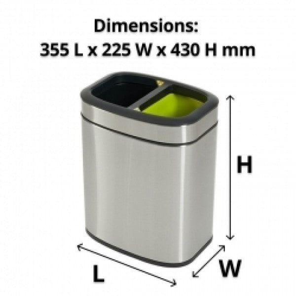 20L Rectangular S/S Recycling Bin