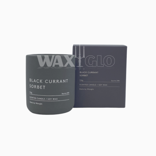 114g Soy Wax Candle in Slate Vessel - Black Currant Sorbet