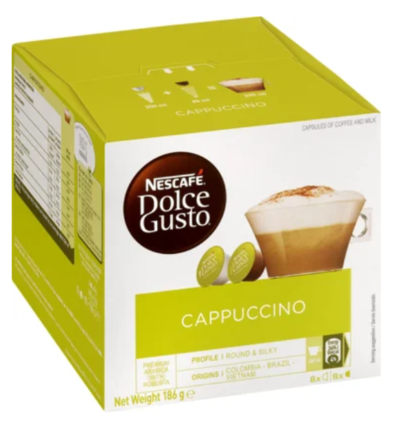 Nescafe Dolce Gusto Cappuccino Coffee Capsules 16pk