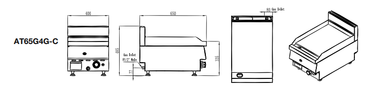 400MM HOTPLATE LPG AT65G4G-C-LPG - Cafe Supply