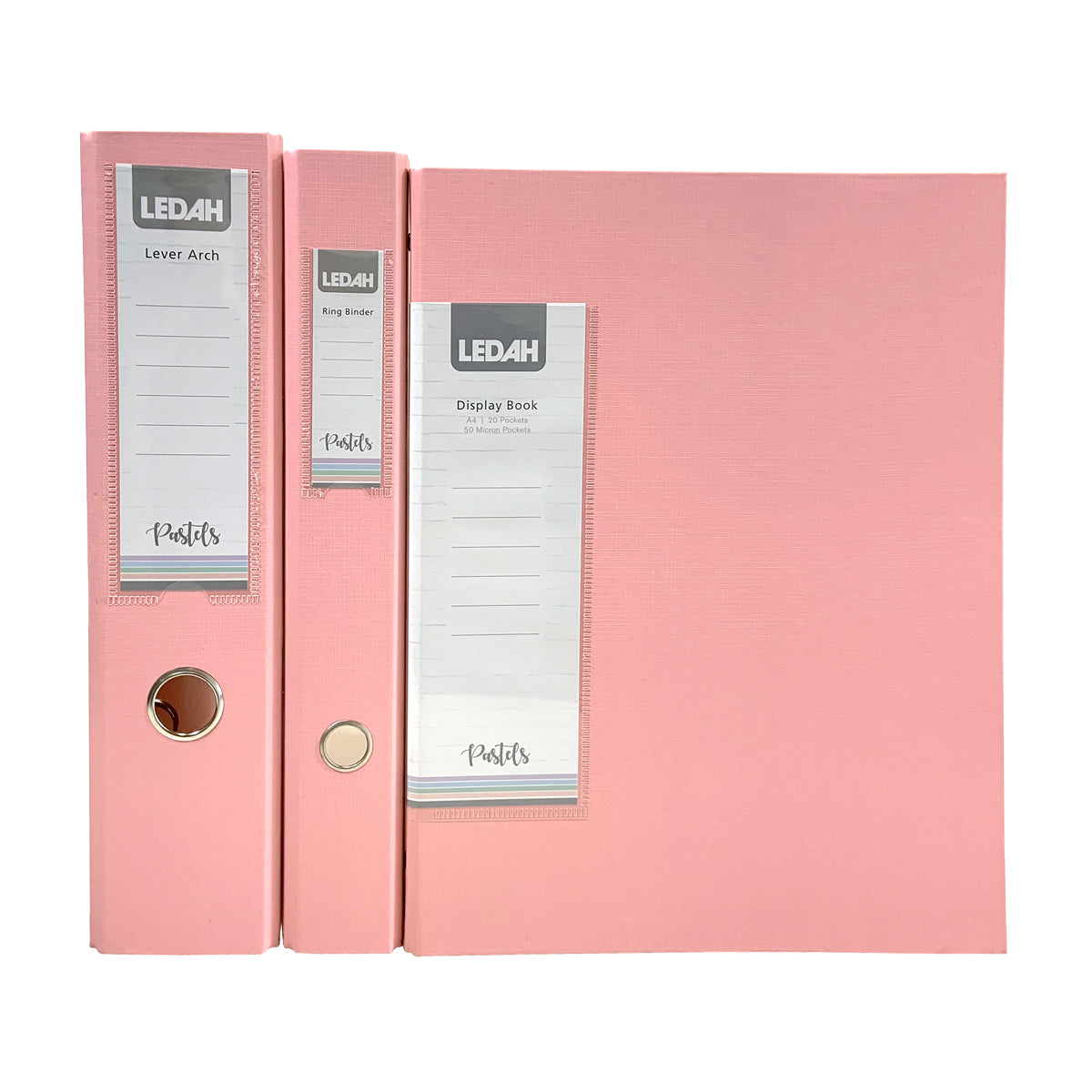 Ledah Pastels Ringbinder Pink A4 - Cafe Supply