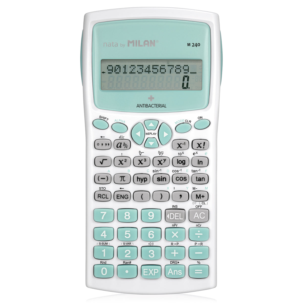 Milan M240 Antibacterial Scientific Calculator Turquoise