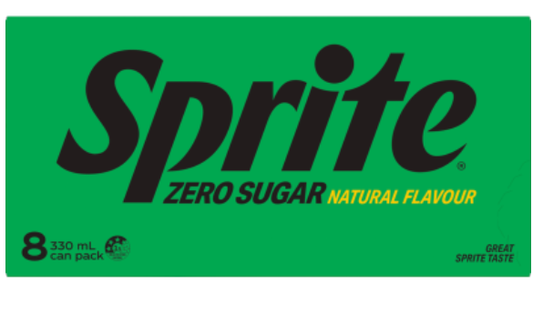 Sprite Zero Sugar Natural Flavour Soft Drink Cans 8 x 330ml