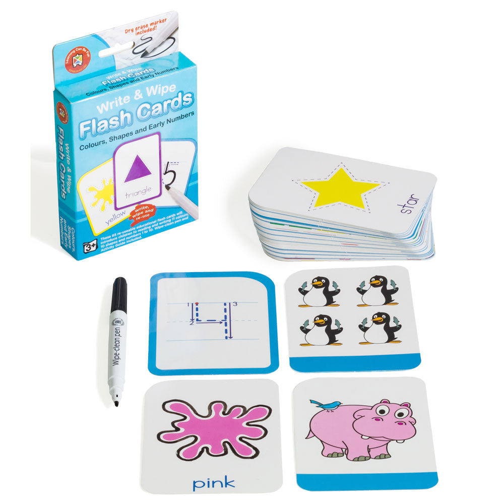 LCBF Write & Wipe Flashcards Colour Shape Number w/Marker