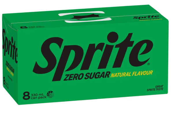 Sprite Zero Sugar Natural Flavour Soft Drink Cans 8 x 330ml