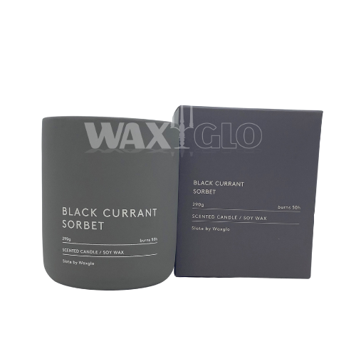 290g Soy Wax Candle in Slate Vessel - Black Currant Sorbet