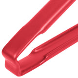 9 ½-inch stainless steel one-piece scalloped tongs with red Kool-Touch® handle